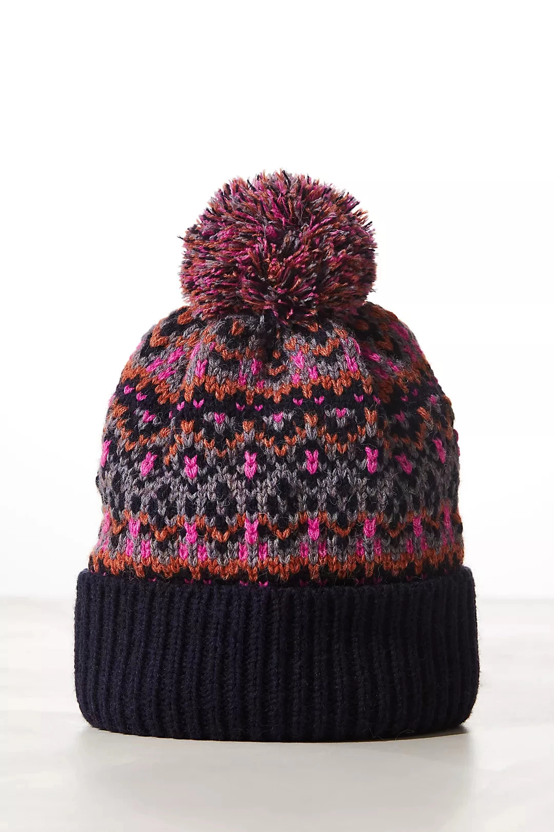 FREE PEOPLE First Frost Fairisle Pom Beanie In Navy - Image 2