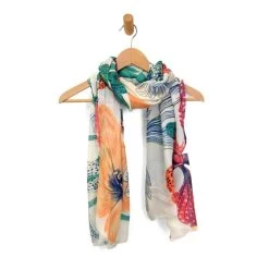 Pink Tropical Botanical Scarf