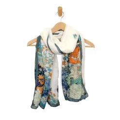Blue Multi Floret Scarf