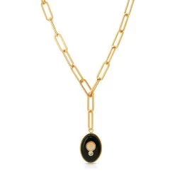 Edendale Y-Necklace In Onyx