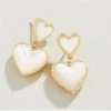 Mother Of Pearl Full Heart Earrings