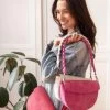 Luna Crescent Crossbody In Fuchsia