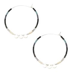 Large Chromacolor Hoops In Black Multi