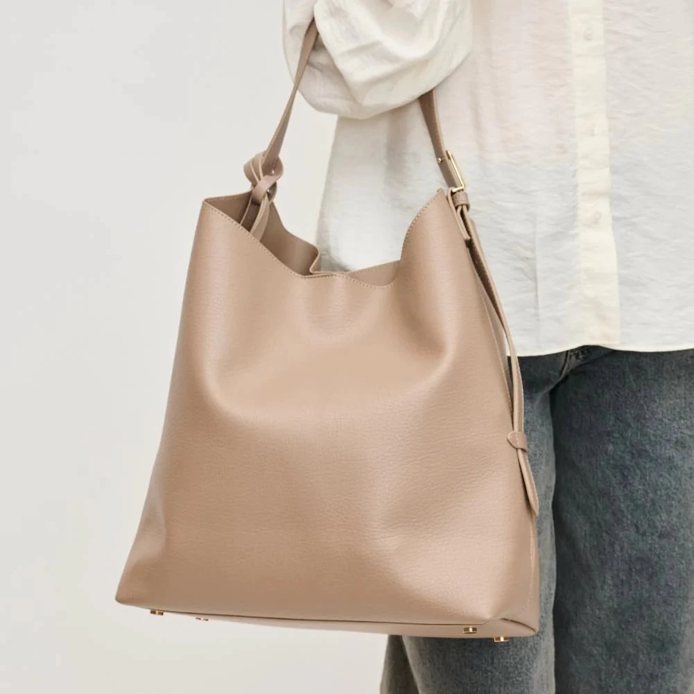 Zelda Tote In Taupe - Image 5