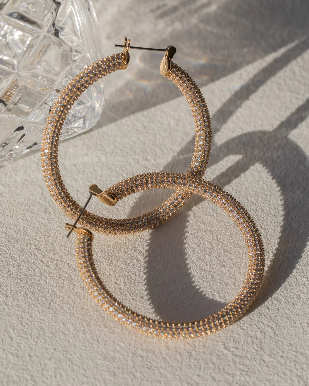 Luv AJ Pavé Amalfi Hoops In Gold - Image 2