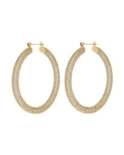 Luv AJ Pavé Amalfi Hoops In Gold