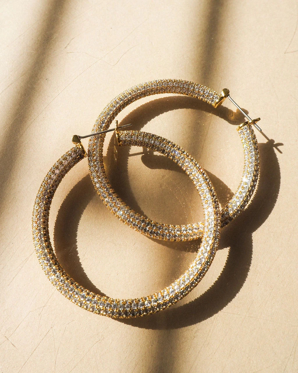 Luv AJ Pavé Amalfi Hoops In Gold - Image 4