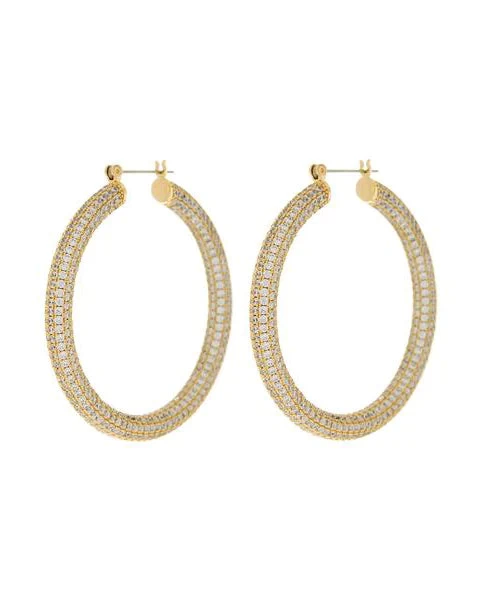 Luv AJ Pavé Amalfi Hoops In Gold