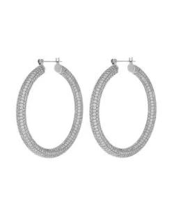 Luv AJ Pavé Amalfi Hoops In Silver
