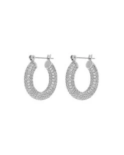 Luv AJ Pavé Baby Amalfi Hoops In Silver