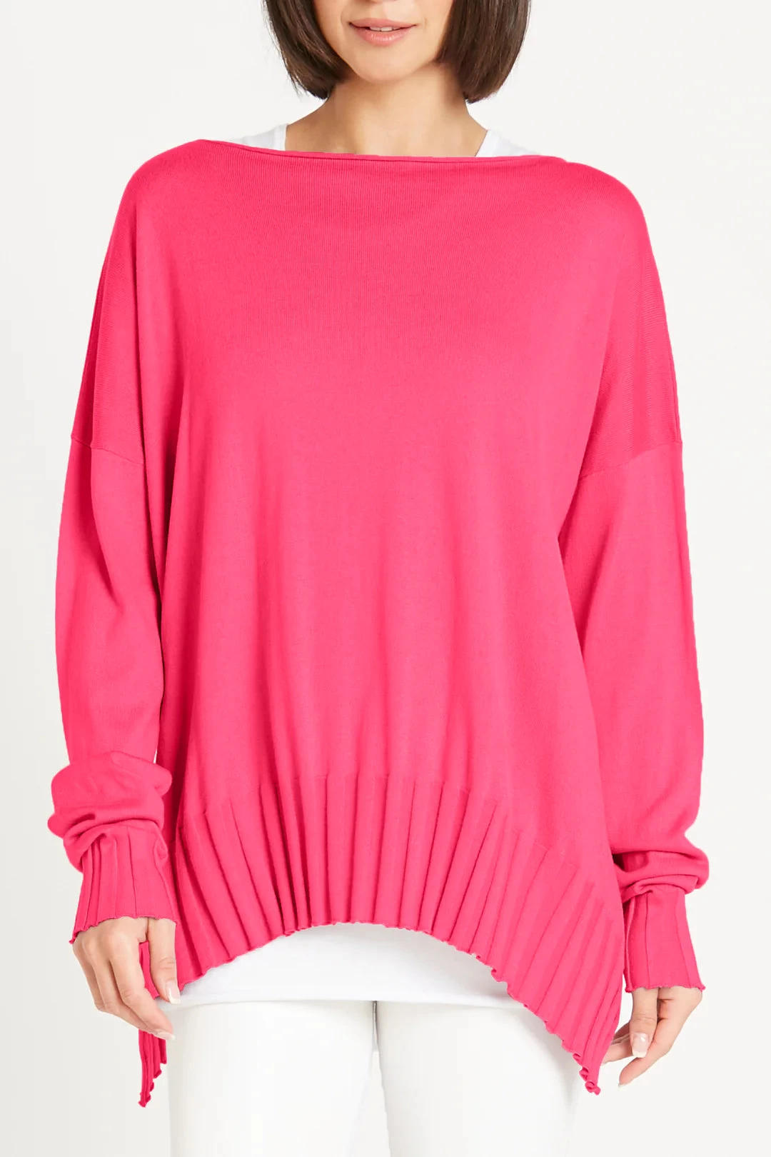 Pima Cotton Ribbed Boatneck In Lipstick