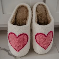 Pink And Red Heart Slipper