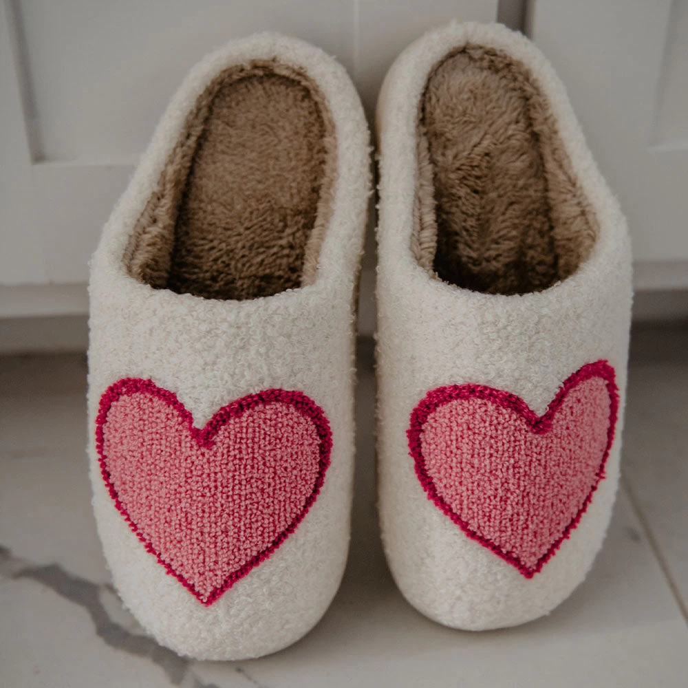 Pink And Red Heart Slipper