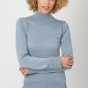 Fitted Turtleneck Sweater In Blue