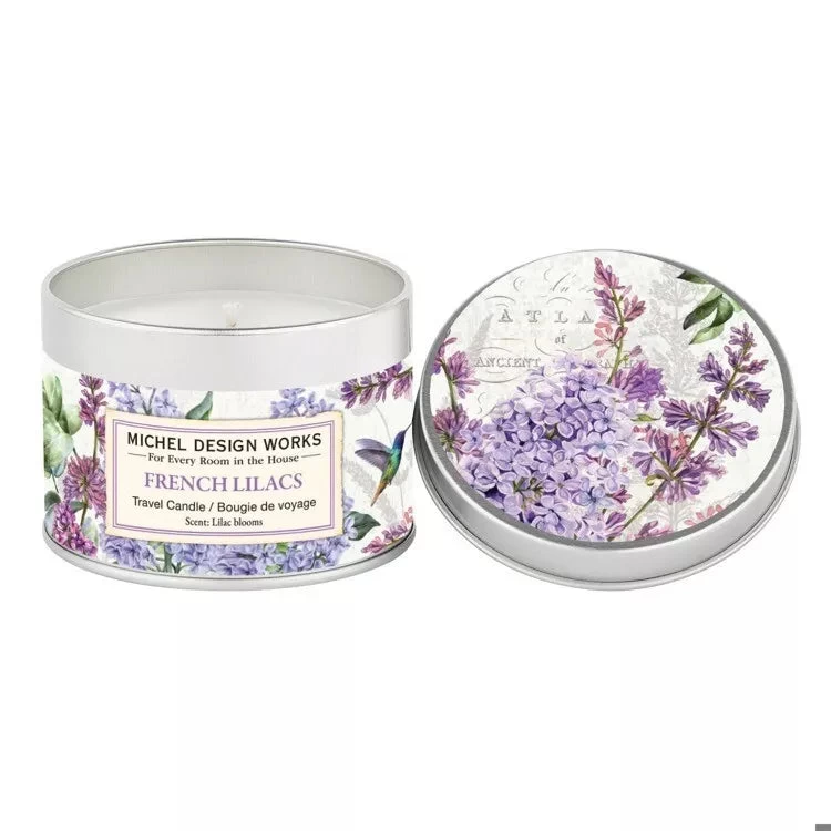 French Lilacs Candle Tin