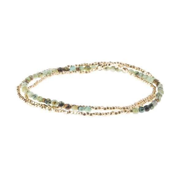 African Turquoise Beaded Wrap - Image 2