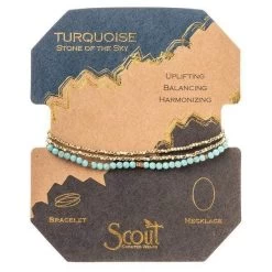 Turquoise & Gold Beaded Wrap