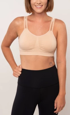 Sheer Strap Bralette In Nude