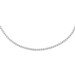 Thin Tennis Choker In Silver