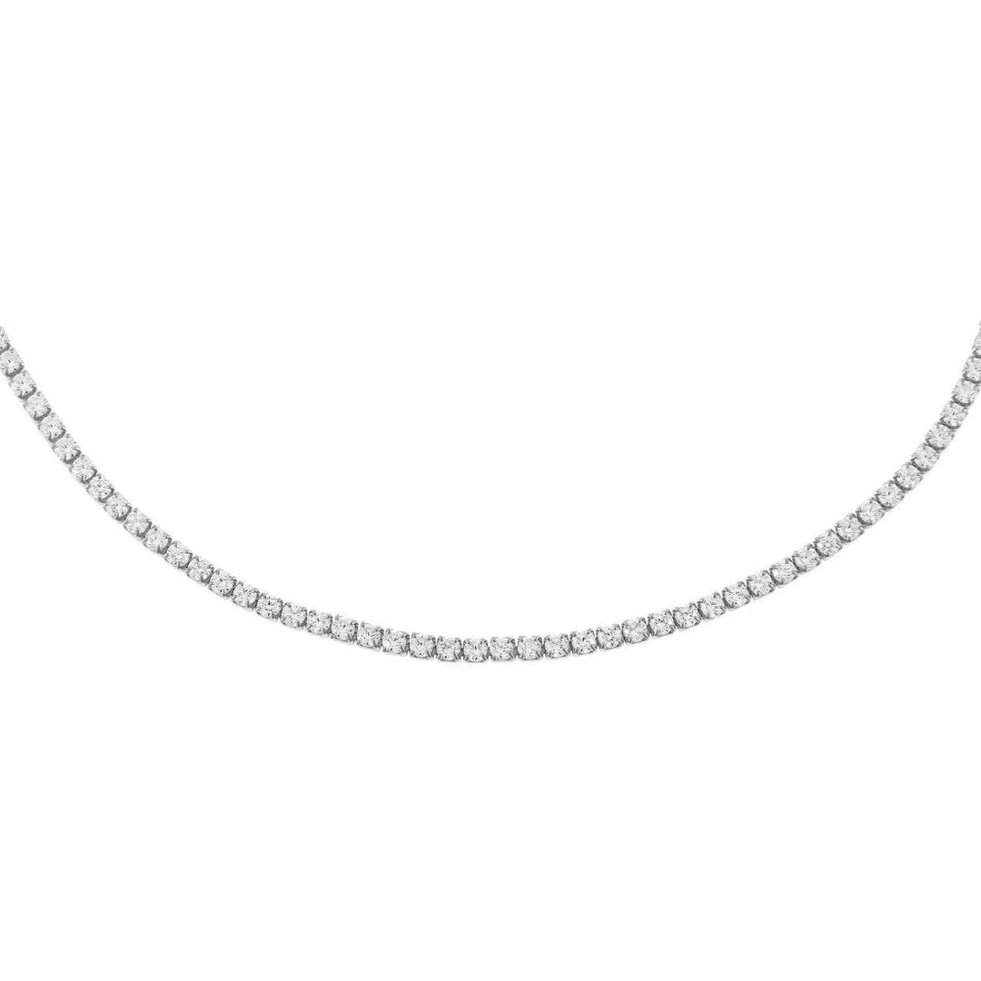 Thin Tennis Choker In Silver