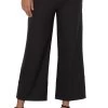 Tie Waist Wide Leg Crop In Black